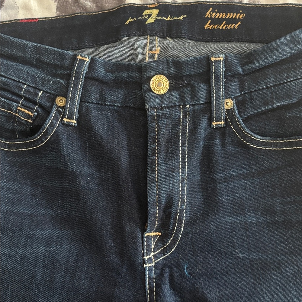 7 For All Mankind Dark Blue Boot Cut Jeans